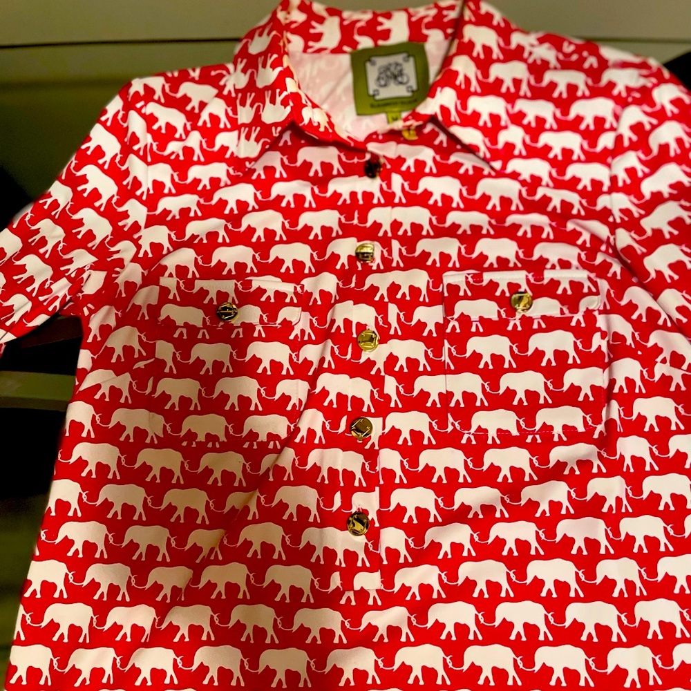Red & White elephant top. In great condition kept in a smoke-free home.